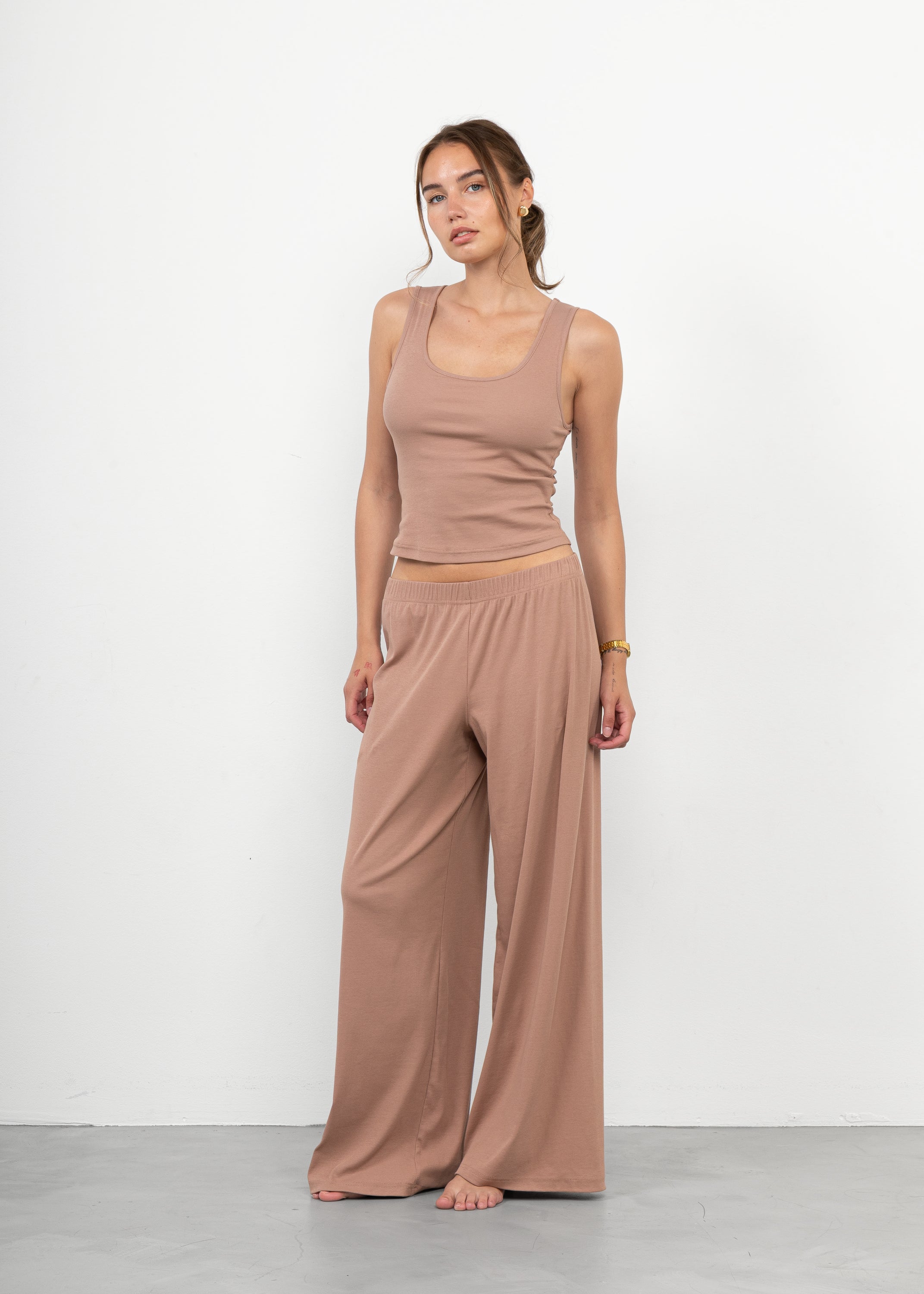 Organic Cotton Wide Pants COCOA