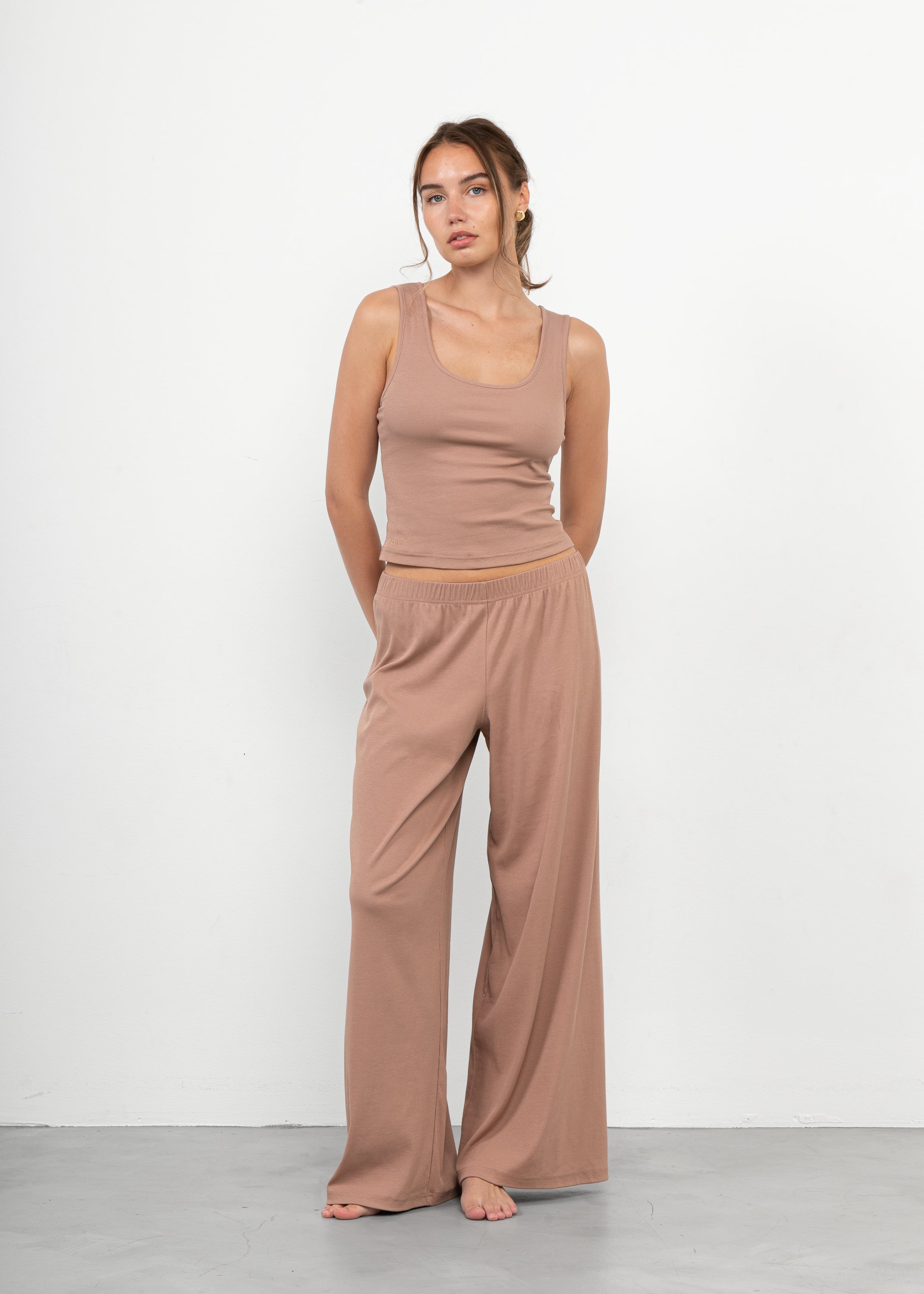 Organic Cotton Wide Pants COCOA