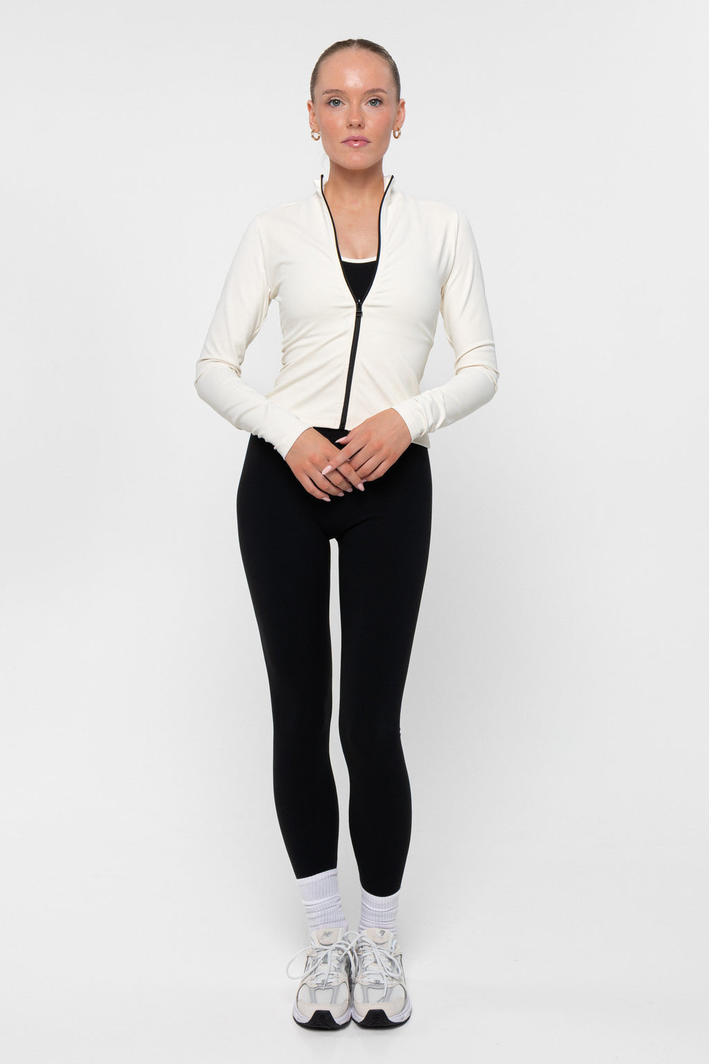 ZIP JACKET - CREAM/BLACK