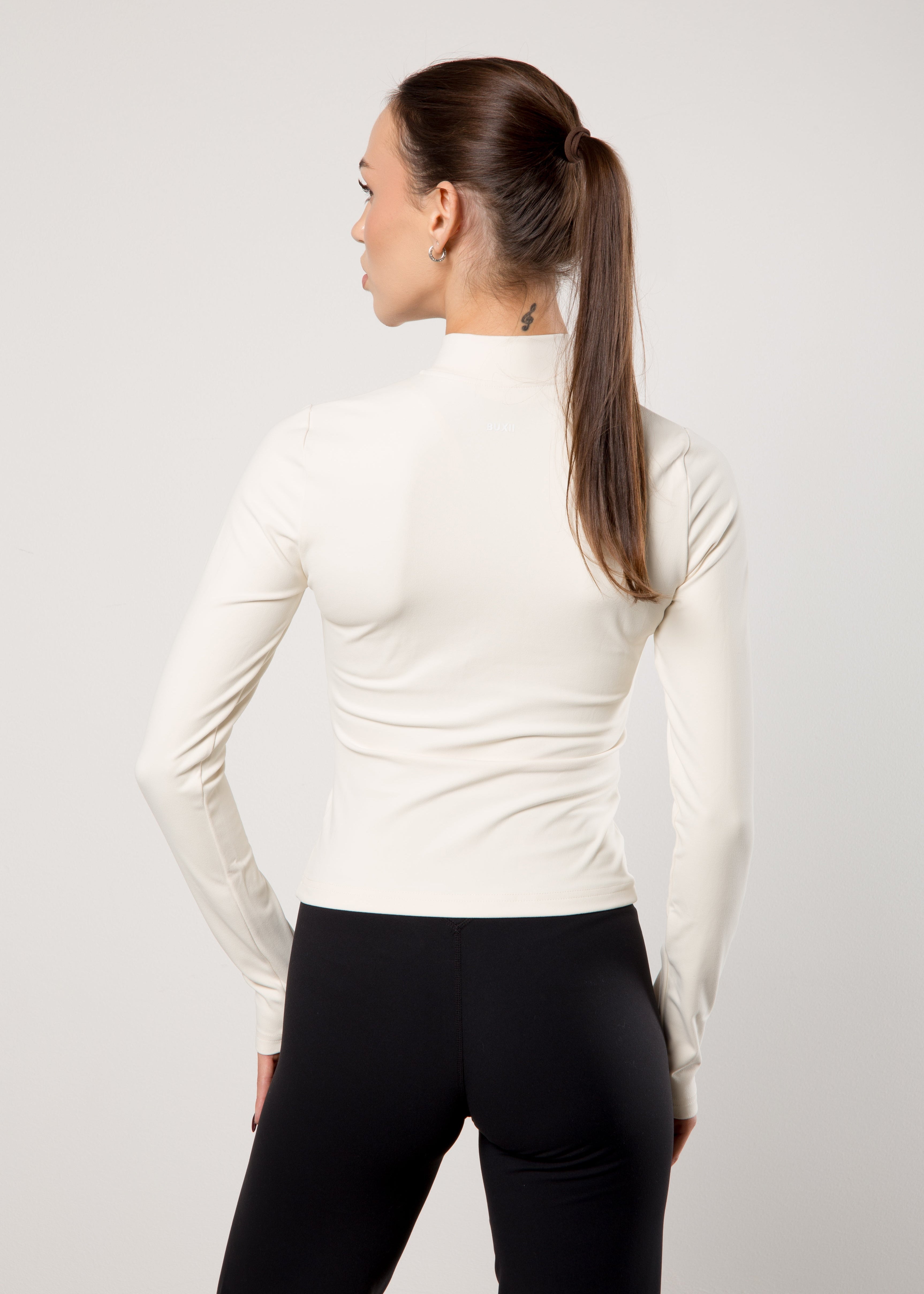 zip jacket - cream/black