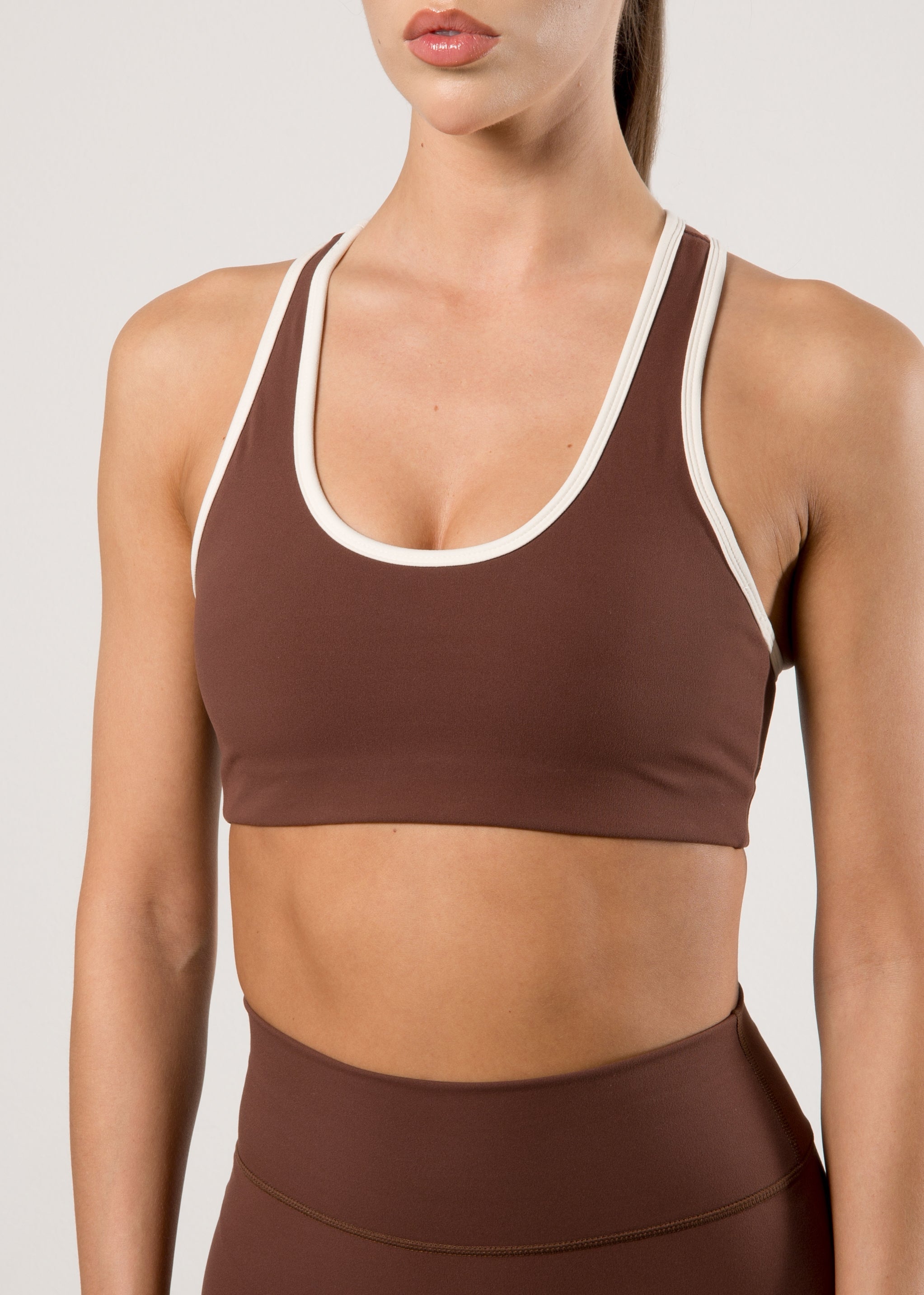 active bra - chocolate/cream