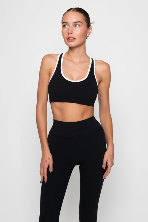 ACTIVE BRA - BLACK/CREAM