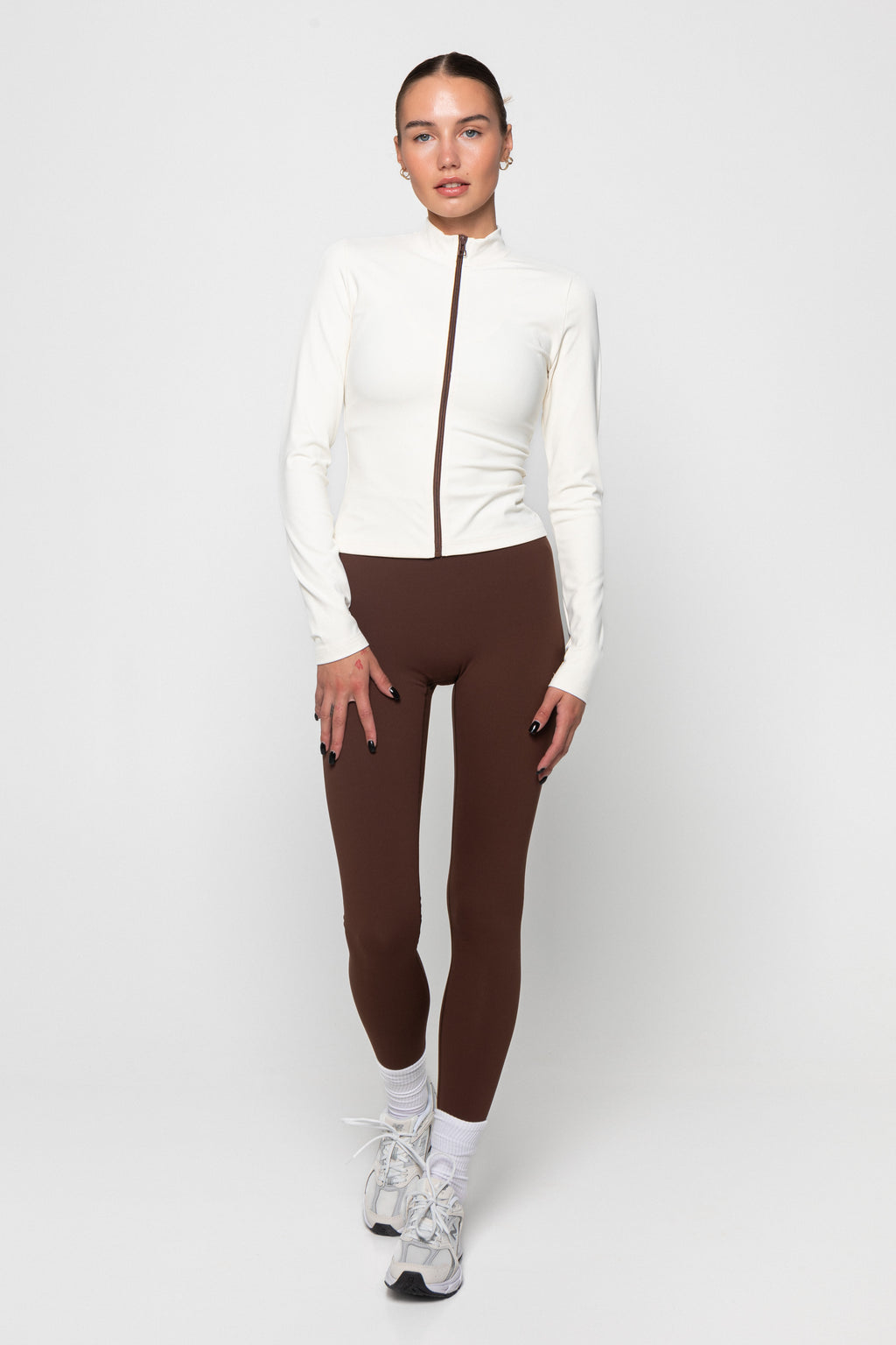ZIP JACKET - CREAM/CHOCOLATE