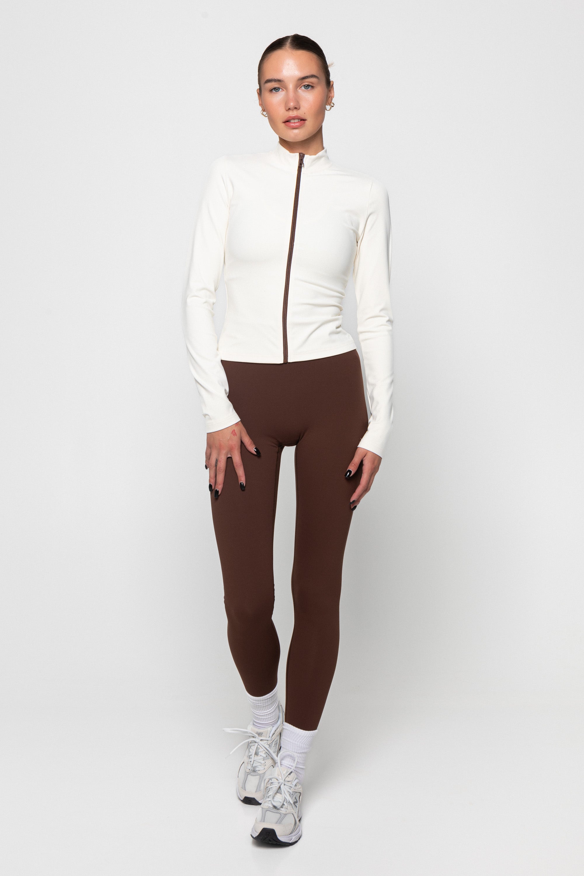 ZIP JACKET - CREAM/CHOCOLATE