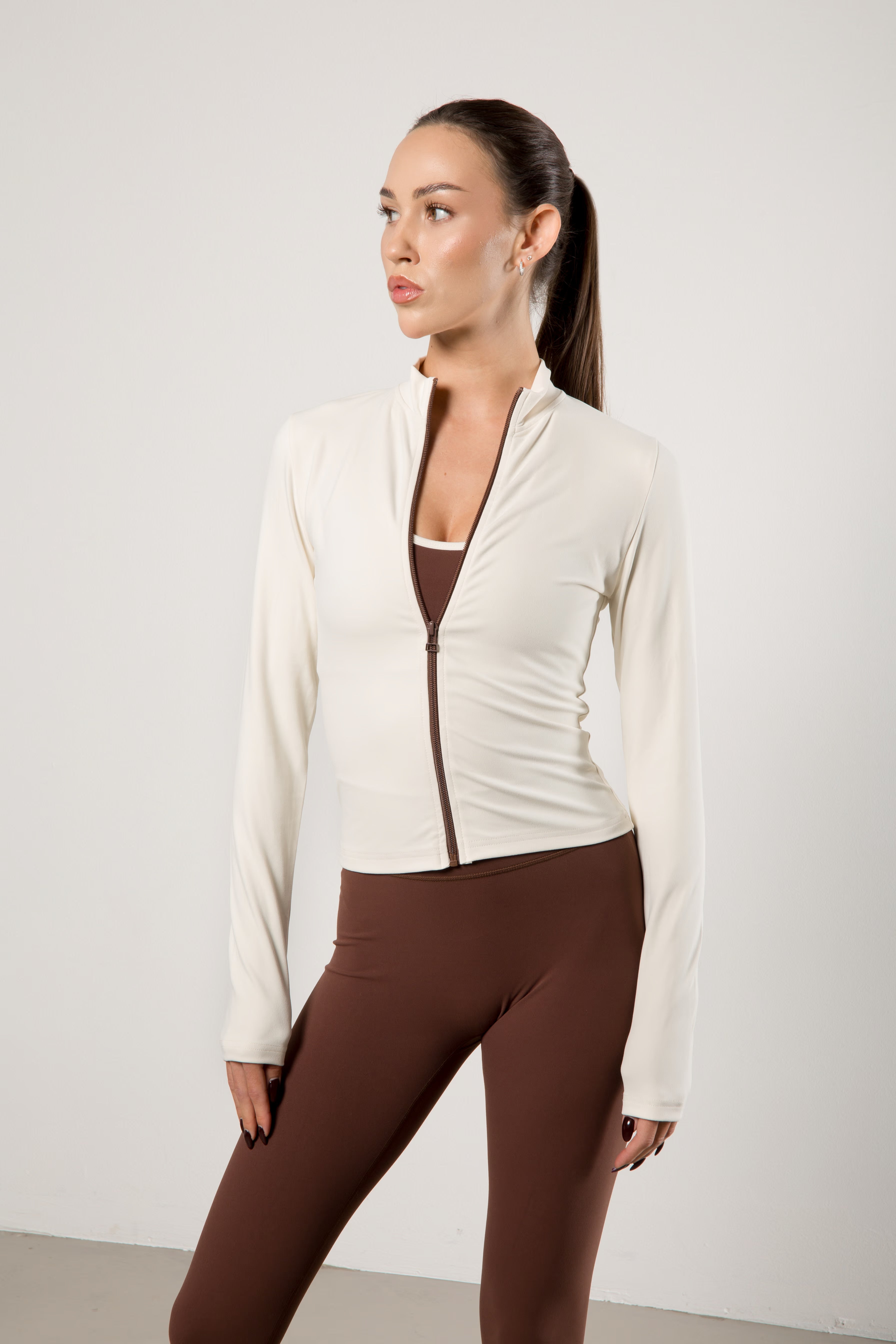 Zip Jacket CREAM/CHOCOLATE