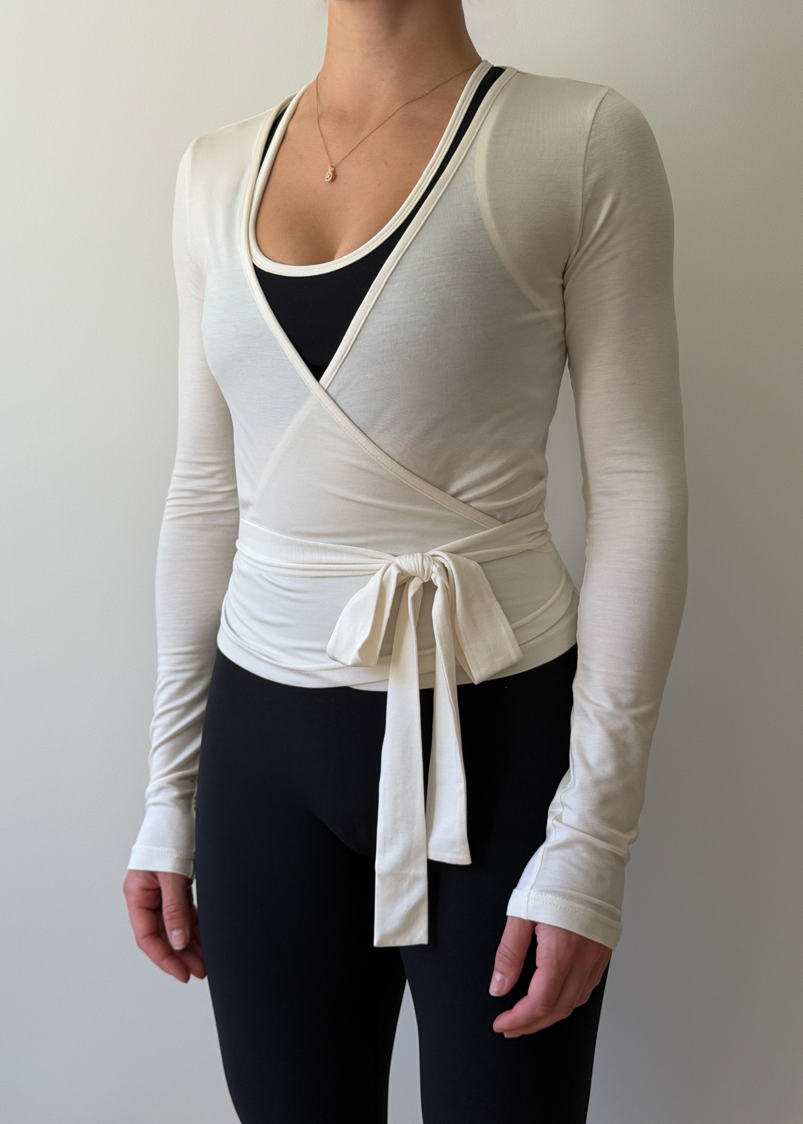 Ballet Wrap Top OFF WHITE